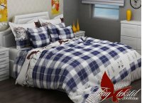 Постельное белье ранфорс TAG - R2068 blue, подростковый